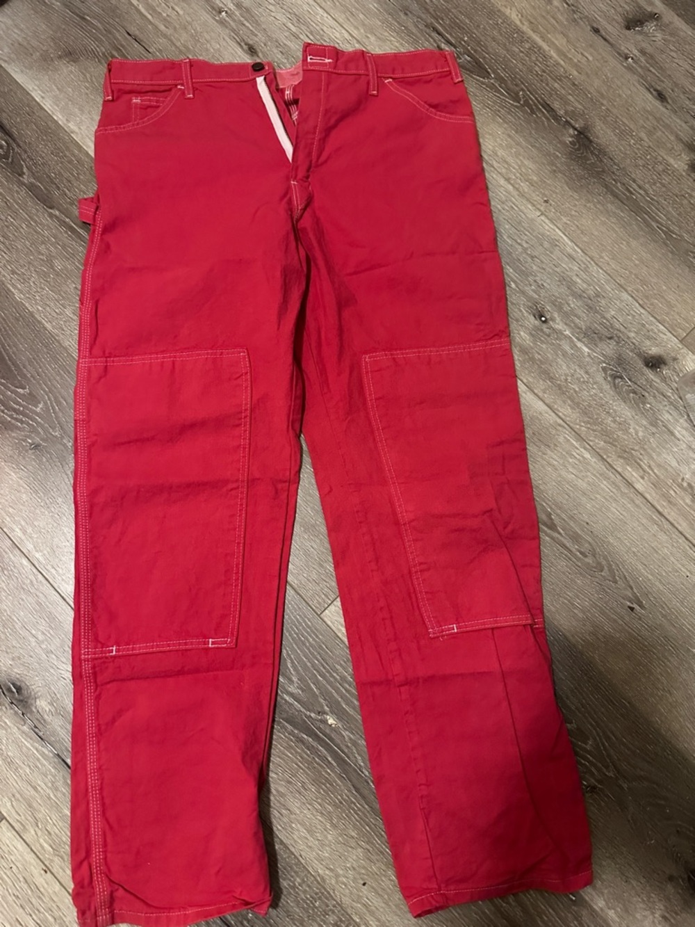 Dickies double knee painter pant hand dyed pinkish red (never worn like new!)
